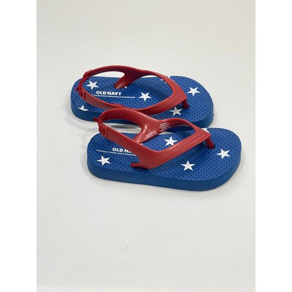 Old Navy Baby Blue Red Stars Patriotic Sandals Size 7 - Picture 3 of 6